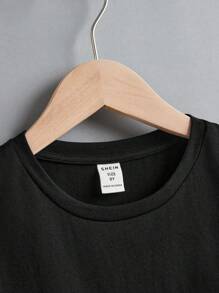 SHEIN 青少年男生一體化學院圓領拼色圖案短袖T恤 - 彩色 - 查看 4