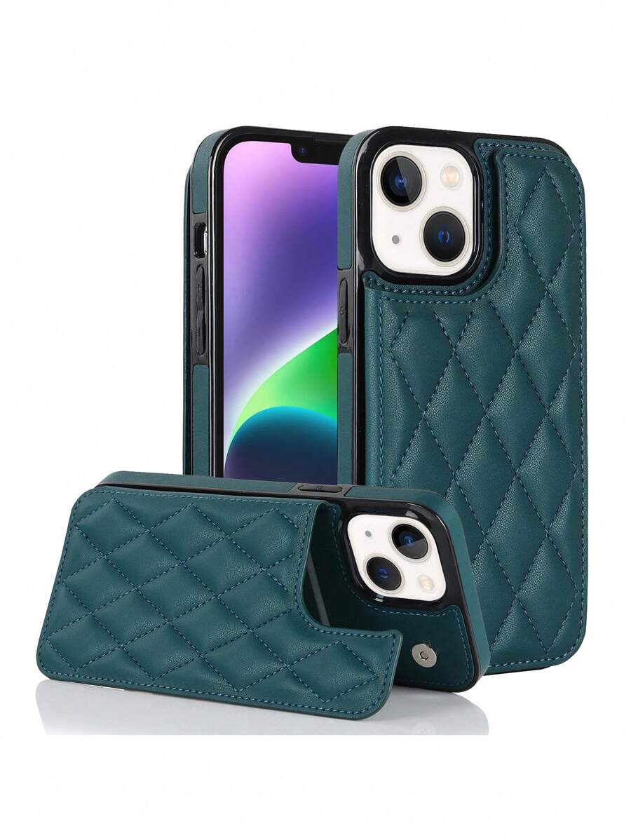 Funda compatible con iPhone 14 13 Pro Max, cubierta de cartera de lujo con ranuras para tarjetas y soporte para chicas mujeres, funda de teléfono protectora con solapa - Verde - Ver 1