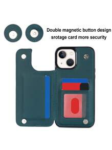 Funda compatible con iPhone 14 13 Pro Max, cubierta de cartera de lujo con ranuras para tarjetas y soporte para chicas mujeres, funda de teléfono protectora con solapa - Verde - Ver 5