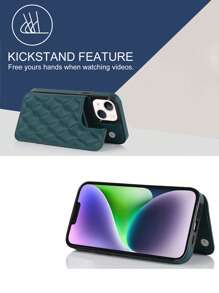 Funda compatible con iPhone 14 13 Pro Max, cubierta de cartera de lujo con ranuras para tarjetas y soporte para chicas mujeres, funda de teléfono protectora con solapa - Verde - Ver 8