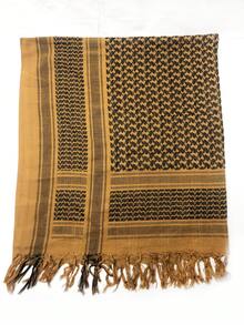 1pc Men's Classic Retro Fringe Square Scarf, Fashion Shawl - Ginger - View 4
