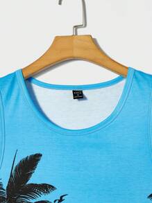 Manfinity Chillmode 男士熱帶圖案背心上衣 - 彩色 - 查看 3