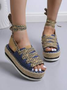 Giày bệt dày và Dép nêm Nữ - Màu xanh lam - Xem 1