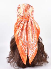 Paisley Print Bandana - Orange - View 1