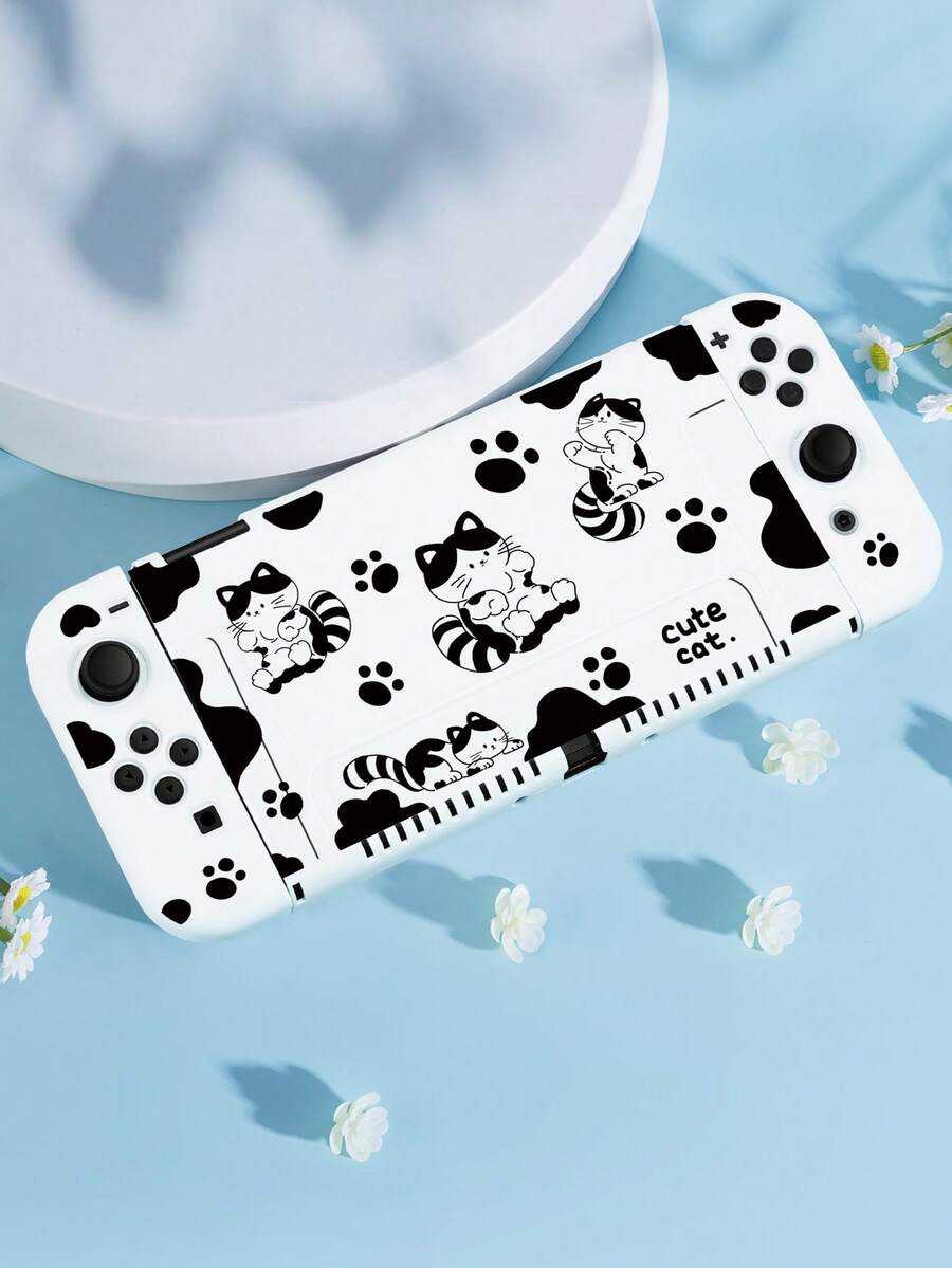 Ốp lưng họa tiết mèo hoạt hình tương thích với Oled - Nhiều màu - Xem 1