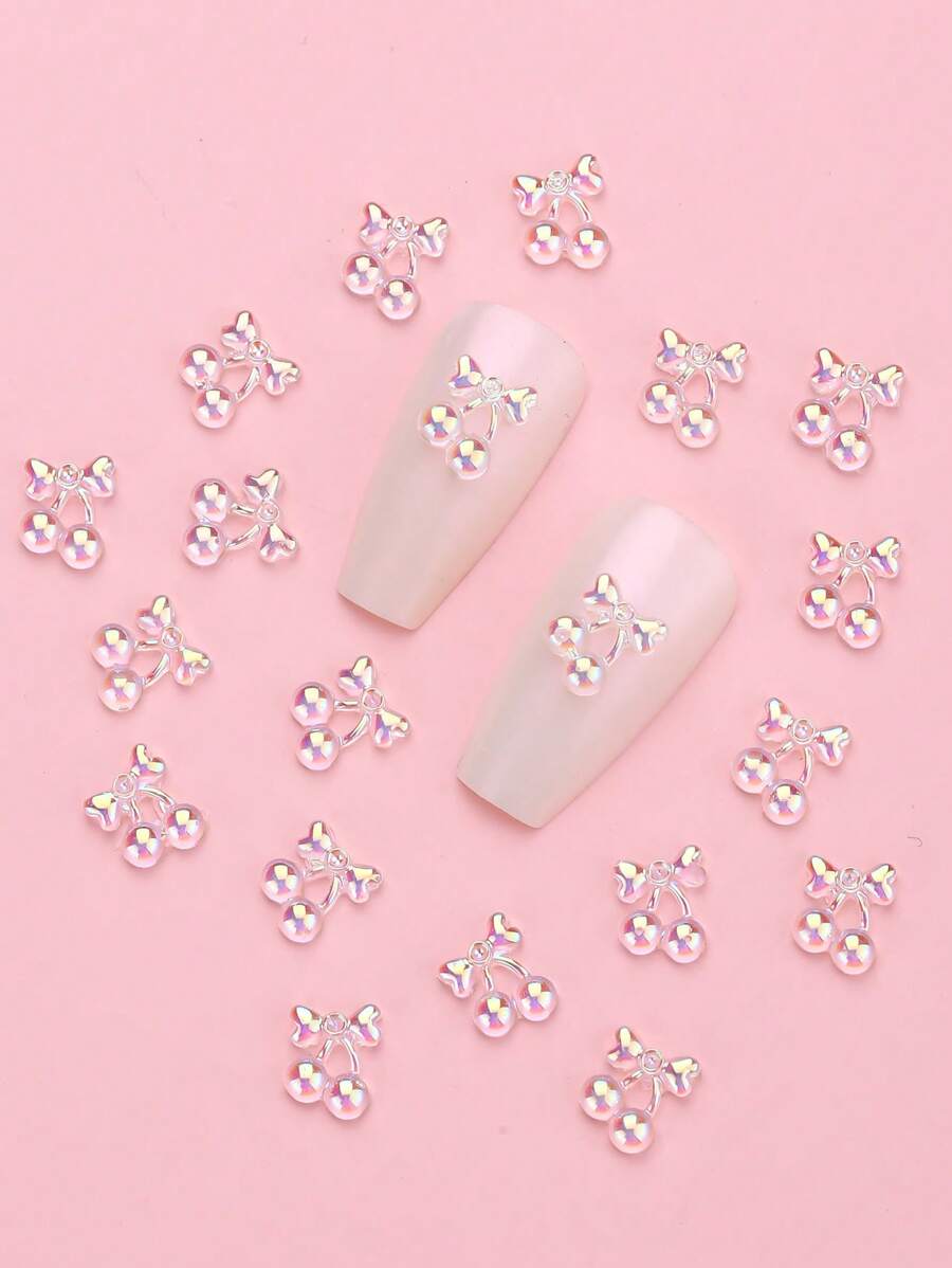 20入組櫻桃設計美甲飾品 - 彩色 - 查看 1