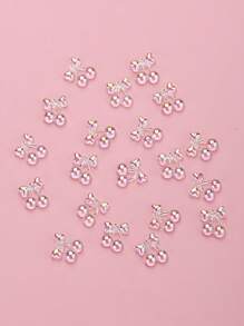 20入組櫻桃設計美甲飾品 - 彩色 - 查看 3