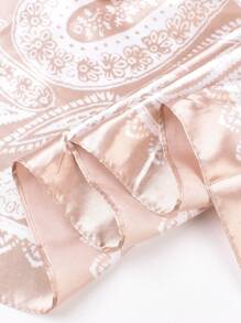 1 pieza Pañuelo de mujer con estampado de anacardo, pañuelo de cabeza de moda, adecuado para viajes y fiestas de noche - Albaricoque - Ver 8