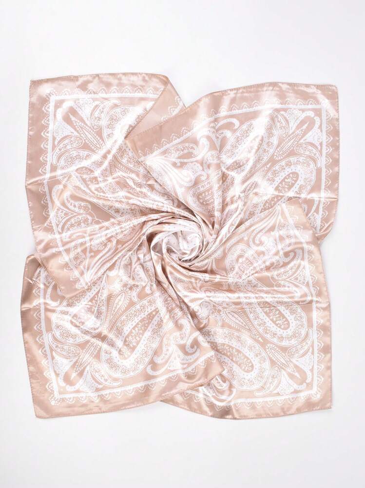 1pc Women's Cashew Pattern Printed Scarf, Fashion Headscarf, Suitable For Travel, Evening Party - Apricot - View 9