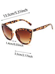 Boho Tortoiseshell Frame Cat Eye Fashion Glasses - Brown - View 4