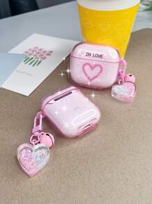 愛心和字母圖案耳機殼適用於Airpods - 彩色 - 查看 2