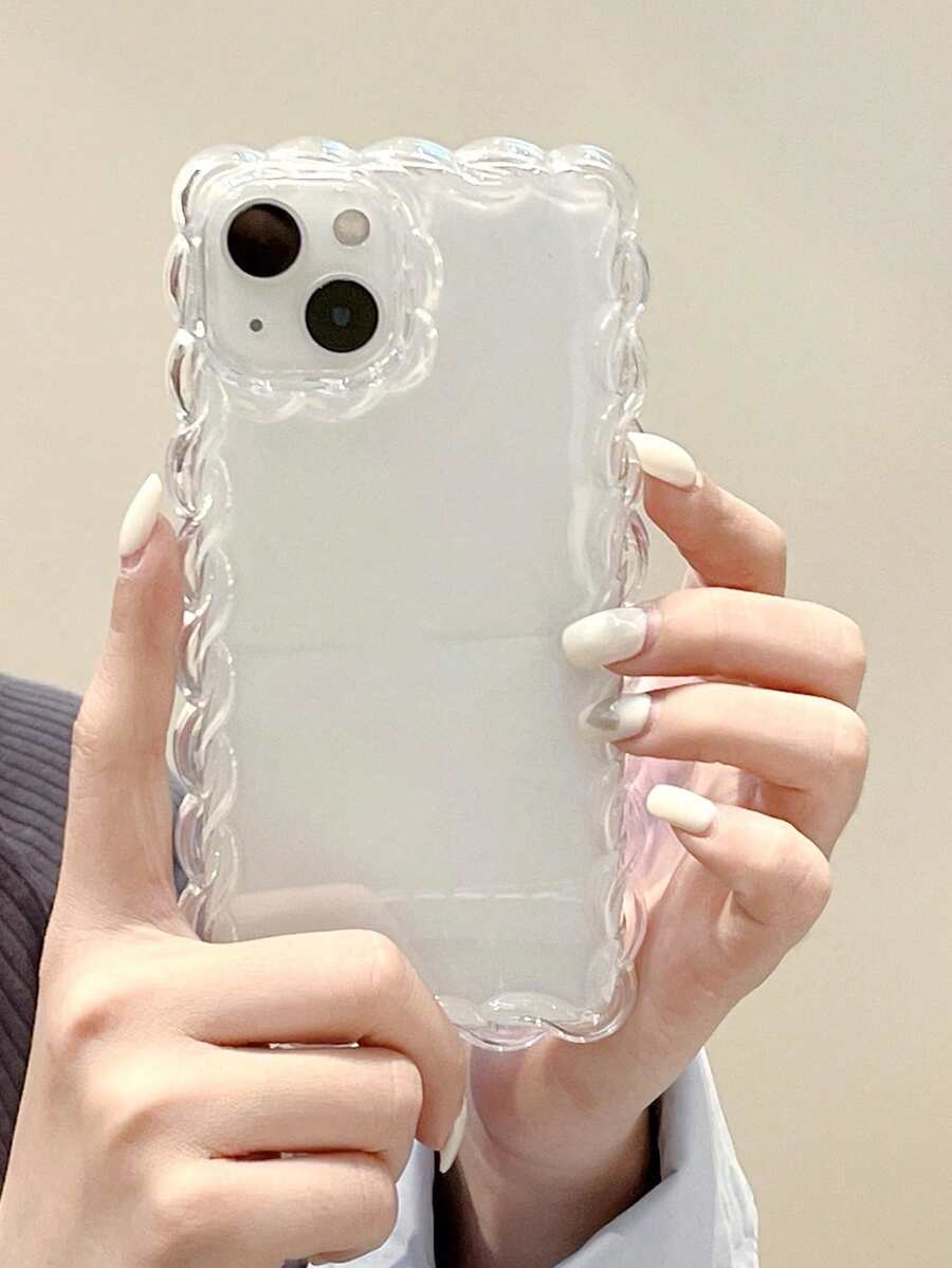 透明波浪狀邊框手機殼 - 無色 - 查看 1