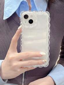 透明波浪狀邊框手機殼 - 無色 - 查看 4