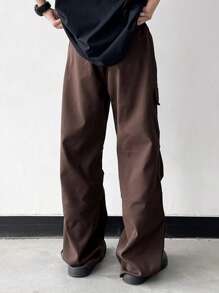 Manfinity EMRG Men Flap Pocket Side Cargo Pants - Coffee Brown - View 2