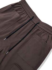 Manfinity EMRG Men Flap Pocket Side Cargo Pants - Coffee Brown - View 7
