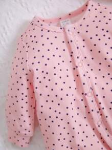 SHEIN đồ ngủ trẻ em Nút Chấm bi - Màu Hồng baby - Xem 3