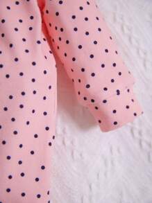 SHEIN đồ ngủ trẻ em Nút Chấm bi - Màu Hồng baby - Xem 4