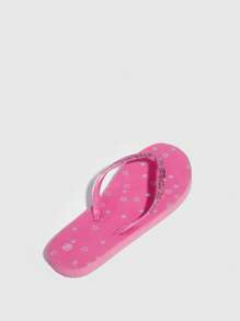 Grefit Giày nữ họa tiết ngôi sao kỳ nghỉ quyến rũ màu hồng nóng bỏng lấp lánh dép xỏ ngón cho kỳ nghỉ mùa hè Giày giảm giá mùa hè Halloween Giáng sinh mùa thu - Màu Hồng Tươi - Xem 4