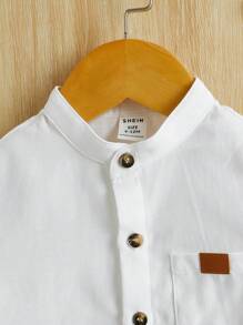 SHEIN 男嬰貼布細節襯衫和褲子 - 彩色 - 查看 3