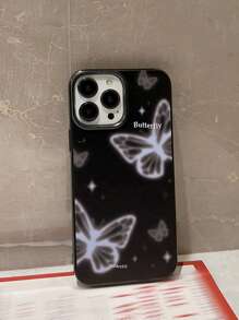 Butterfly & Letter Graphic Phone Case Compatible With iPhone 15/15Pro/15Plus/15Promax