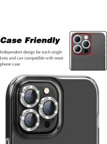 3入組相機鏡頭保護膜，適用於iPhone 11/12/13/14/15 Pro Max和3D金屬環保護鏡頭薄膜，適用於iPhone 11/12/13/14 Plus-黑色 - 黑色 - 查看 3