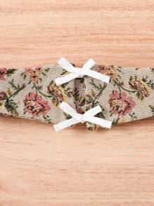 SHEIN 女孩泡泡袖繫腰帶連衣裙 - 白色 - 查看 3