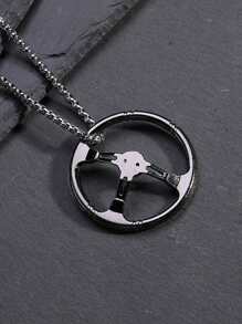 Vòng cổ mặt tròn nam - Xám - Xem 4