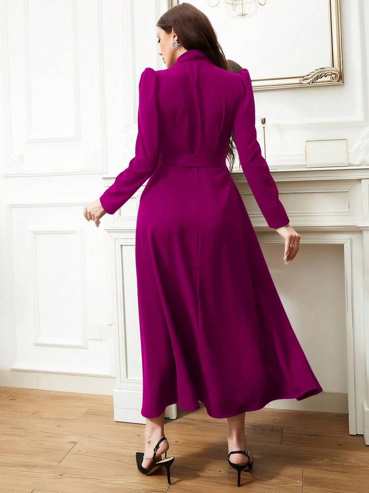 avaele belted long sleeve wrap dress Avaele Long Sleeve Satin Wrap Dress (Women)