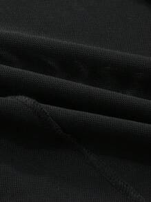 DAZY Solid Sheer Top Without Bra - Black - View 5