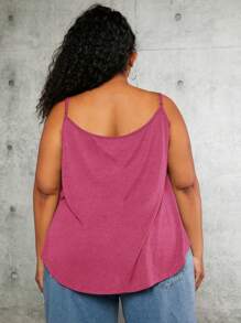 SHEIN CURVE+ Plus Solid Cami Top - Hot Pink - View 2