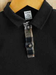 SHEIN 男嬰格紋POLO衫和短褲