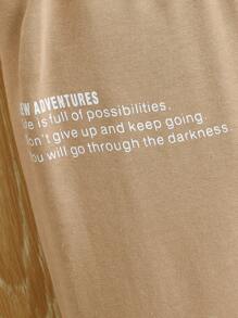 SHEIN Baby Boy Slogan Graphic Tee & Joggers - Khaki - View 10