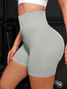 Easithlete Wide Waistband Scrunch Butt Wideband Waist Sports Shorts