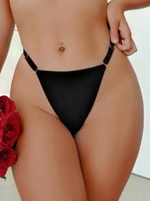 Women Sexy Lingerie Busur Huruf - Hitam - View 2