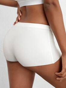 Ocili 彈性光滑 無縫中腰男友短褲 - 白色 - 白色 - 查看 2