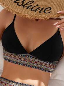 Top bikini triángulo geométrico cinta - Multicolor - Ver 3