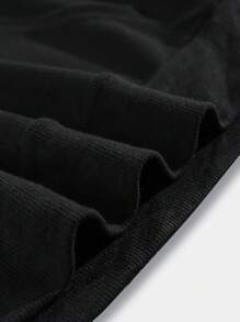 ROMWE MEN Street Life Nam Đồ họa Chữ cái Túi kangaroo Dây rút Áo hoodie ấm áp - màu đen - Xem 3