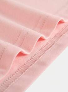 ROMWE MEN Street Life Guys Cotton Figure & Slogan Graphic Tee - Pink - View 3