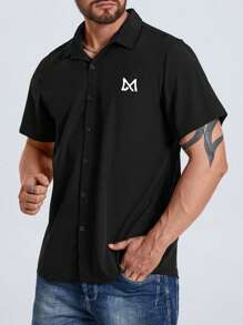 Manfinity Men Plus Graphic Print Shirt - Black - View 3
