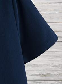 Manfinity Homme 男士1入組前排扣襯衫 - 藏蓝色 - 查看 3