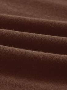 ROMWE PUNK Skull Print Off Shoulder Ripped Bodycon Dress - Chocolate Brown - View 3