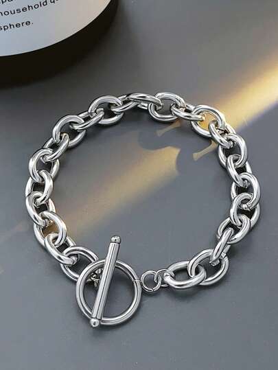 1pc Fashionable And O-Shaped Buckle Bracelet Suitable For Men's Daily Wear