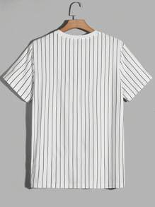 Manfinity RebelGame Áo thun & Áo lót Nam Lá thư Sọc Giải trí - trắng - Xem 2