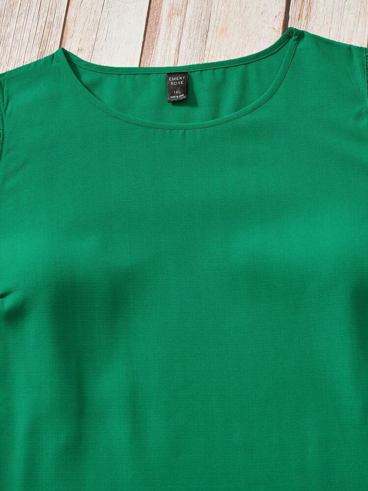 SHEIN LUNE พลัส เสื้อ & กางเกงขาสั้น นัวเนีย - สีเขียว - ดู 11