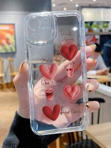 Ốp Điện Thoại Trong Suốt In Hình Trái Tim Tương Thích Với iPhone15/15Plus/15Pro/15Promax - Nhiều màu - Xem 3