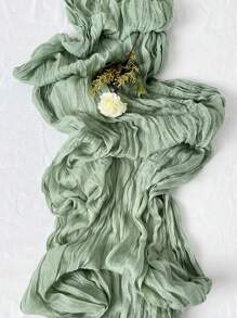 1 Stück Einfarbig Falten Tischläufer - Grün - Übersicht 1