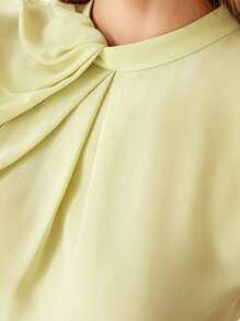 MOTF PREMIUM ÁO LỤA NGUYÊN CHẤT - Màu xanh chanh - Xem 4