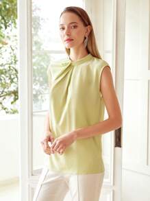 MOTF PREMIUM ÁO LỤA NGUYÊN CHẤT - Màu xanh chanh - Xem 6