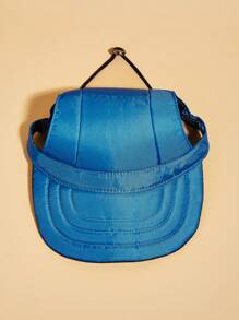 1 cái Mũ thú cưng màu trơn cho chó và mèo để chống nắng - Màu xanh lam - Xem 3