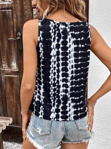 SHEIN LUNE Tie Dye Notched Neckline Cami Top - Multicolor - View 2